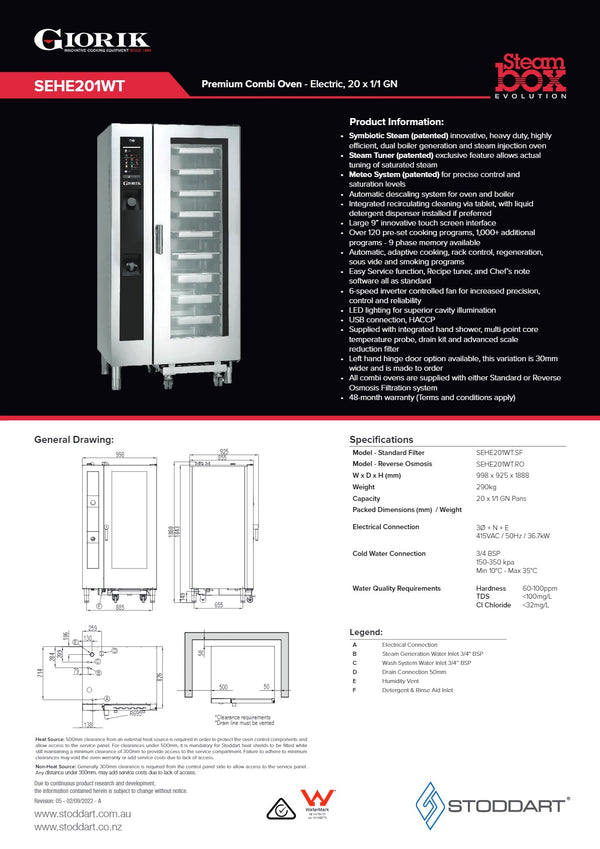 Giorik SEHE201WT.SF - Combi Oven