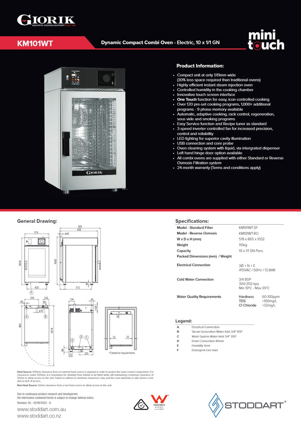Giorik Mini-Touch KM101WT.SF.H - Combi Oven