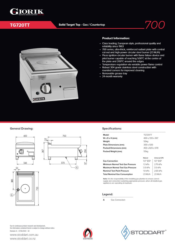 Giorik 700 Series TG720TT - Cook Top