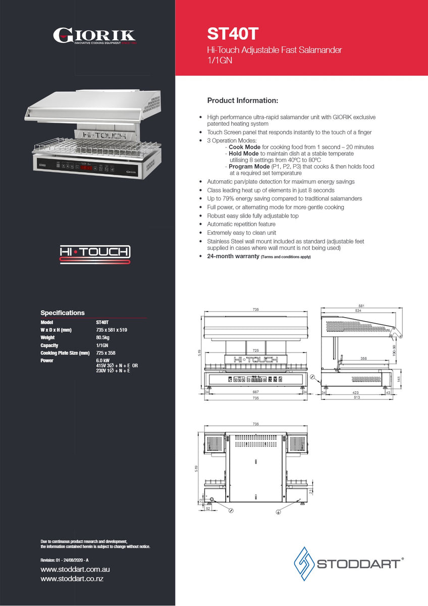 Giorik Hi Touch ST40T Salamander SilverChef