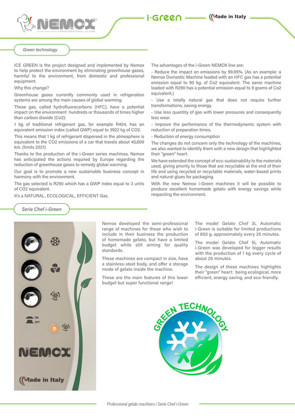 Sammic 3L Auto I-Green - Ice Cream Machine