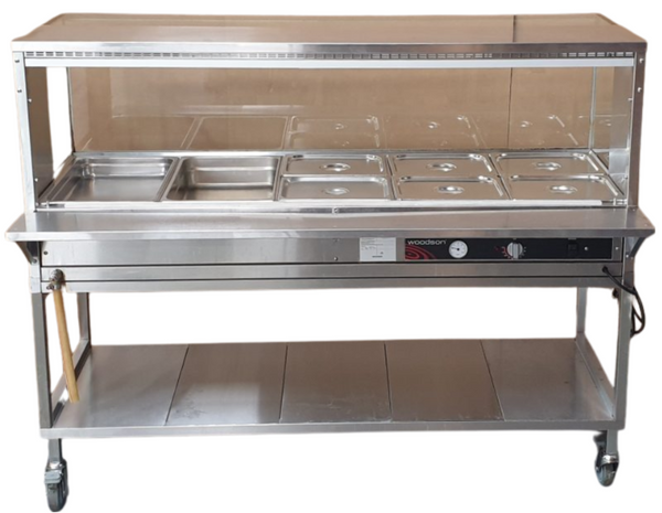 Woodson W.HFSQ25 A Bain Marie 2 rows, 5 bays w/ trolley