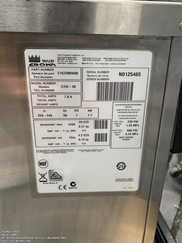 Taylor C152 Gravity Fed Soft Serve Machine