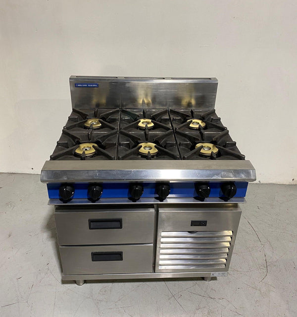 Blue Seal G516D-RB 6 Burner Gas Cooktop on Refrigerated Base