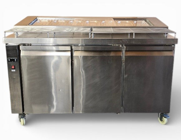 Thermaster PWB180 3 Door Sandwich Prep Fridge