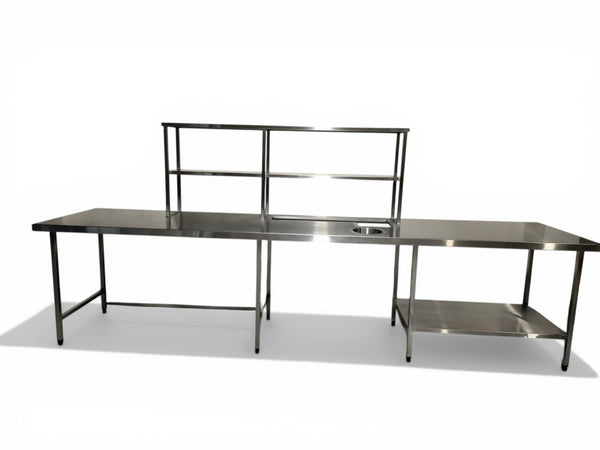 Custom Prep Bench with Overshelves