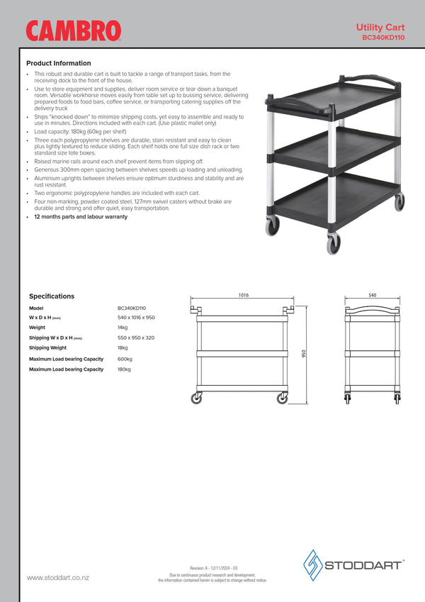 Cambro BC340KD110 - Utility Cart
