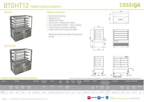 Cossiga BTGHT12-SD - Hot Food Display