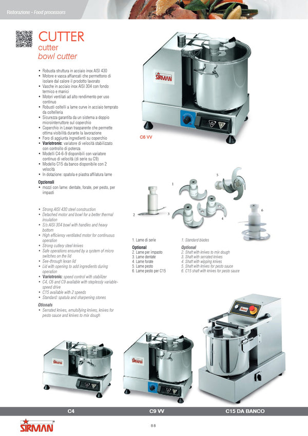 Sirman S40800502P C4VV - Bowl Cutter