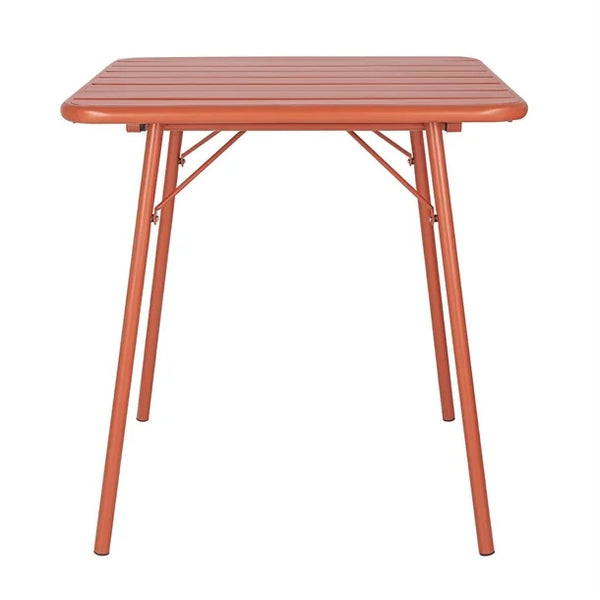 Bolero CK064 - Terracotta Square Slatted Steel Table 700mm