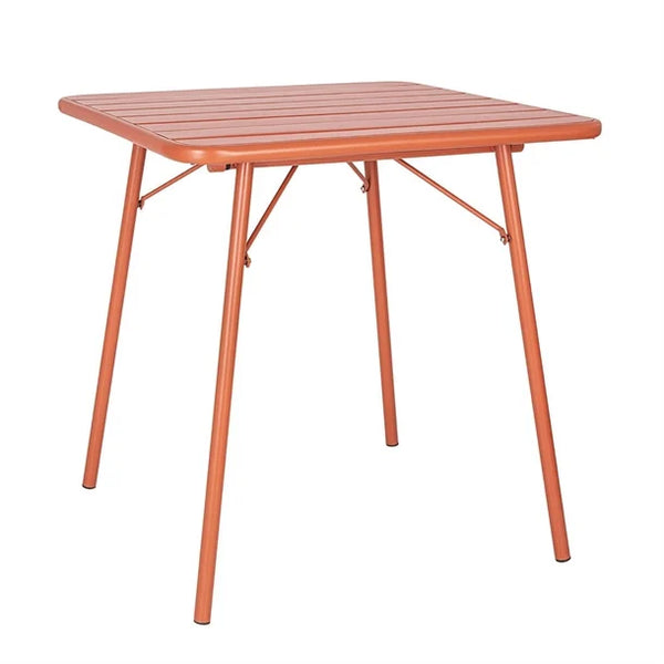 Bolero CK064 - Terracotta Square Slatted Steel Table 700mm
