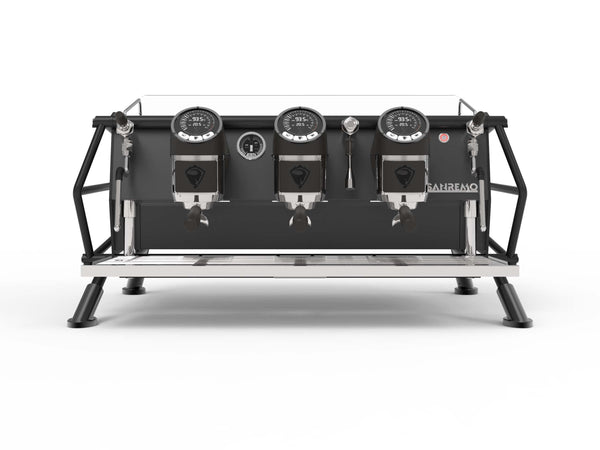 Sanremo Café Racer Black Frame with Black Feet - 3 Group Coffee Machine