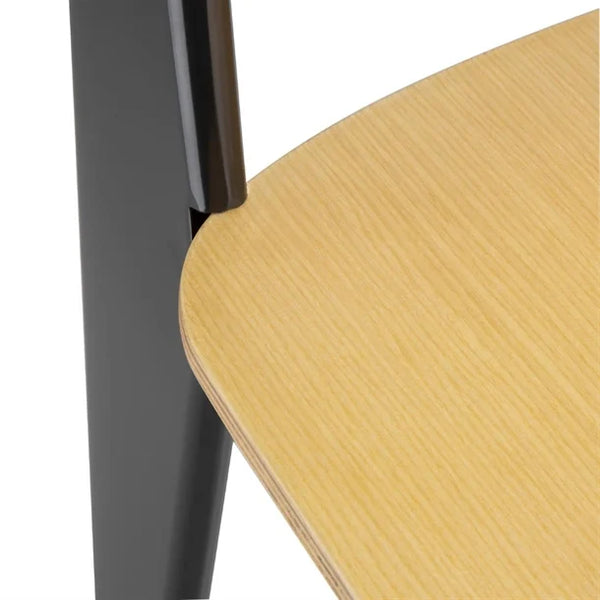 Bolero DM338 - Four Wooden Dining Chairs With Black Steel Frame