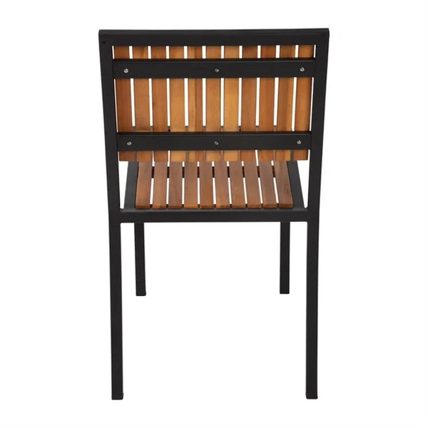 Bolero DS150 - Four Steel & Acacia Side Chairs