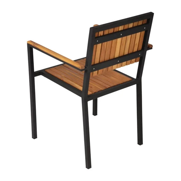 Bolero DS151 - Four Steel & Acacia Armchairs