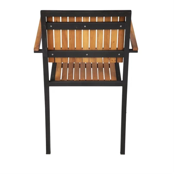 Bolero DS151 - Four Steel & Acacia Armchairs