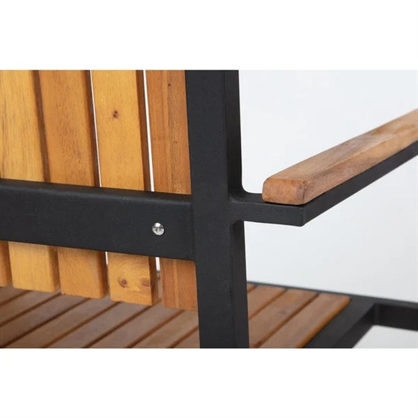 Bolero DS151 - Four Steel & Acacia Armchairs