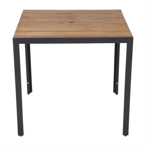 Bolero DS152 - Steel & Acacia Square Table 800mm