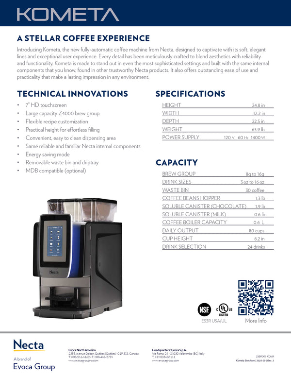 Necta Kometa Automatic Coffee Machine