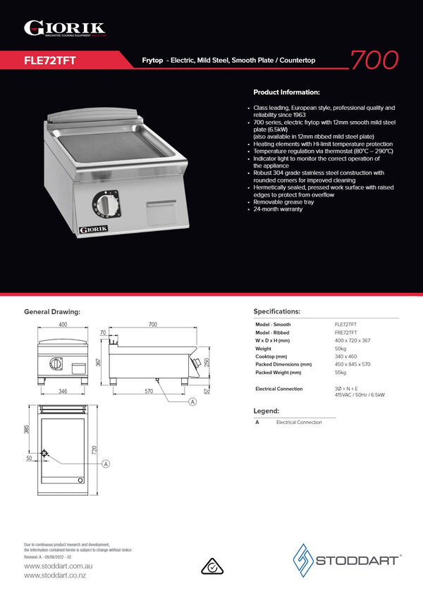 Giorik FLE72TFT - Griddle