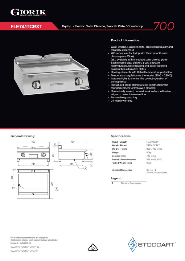 Giorik FLE741TCRXT - Griddle