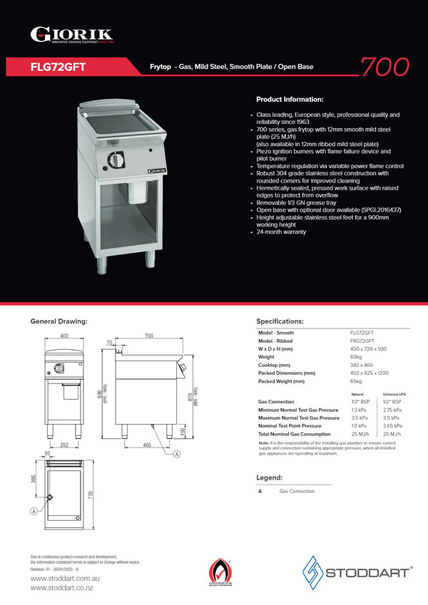 Giorik FLG72GFT - Griddle