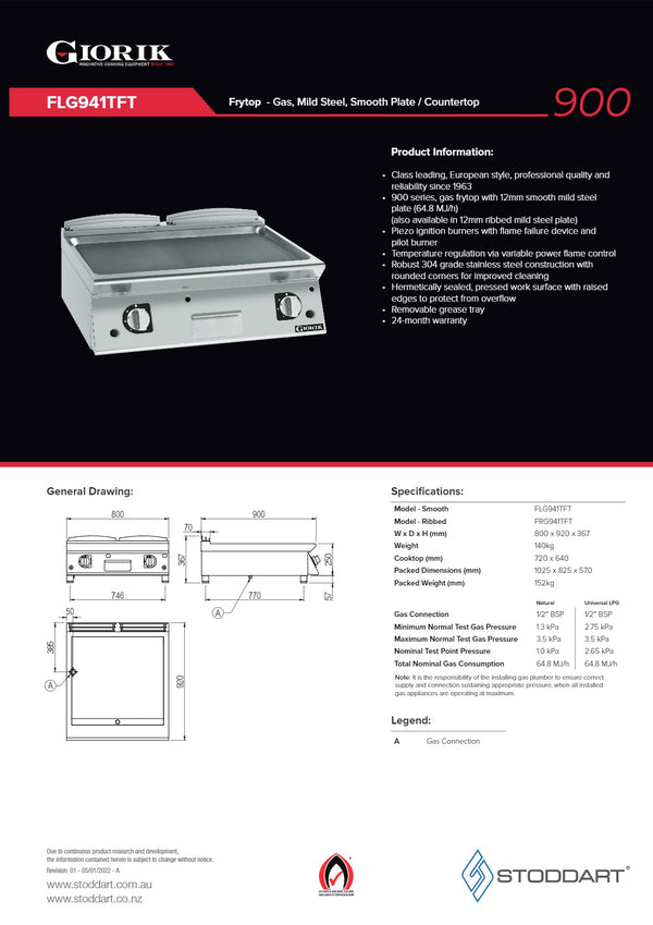 Giorik FLG941TFT - Griddle