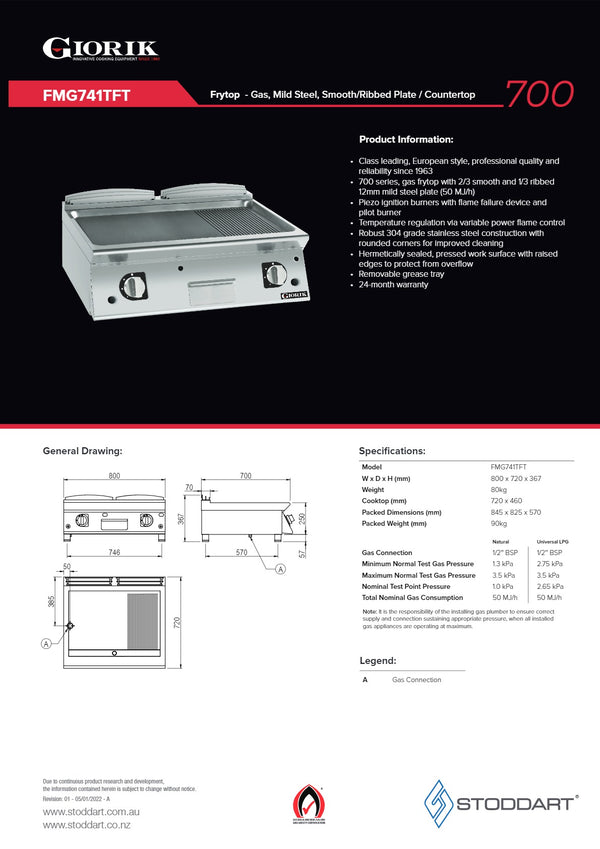 Giorik FMG741TFT - Griddle