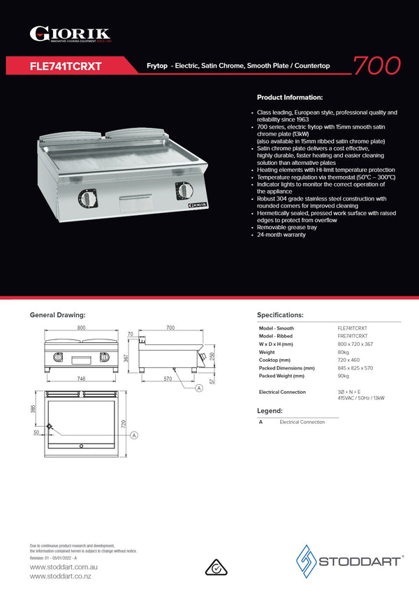 Giorik FRE741TCRXT - Griddle