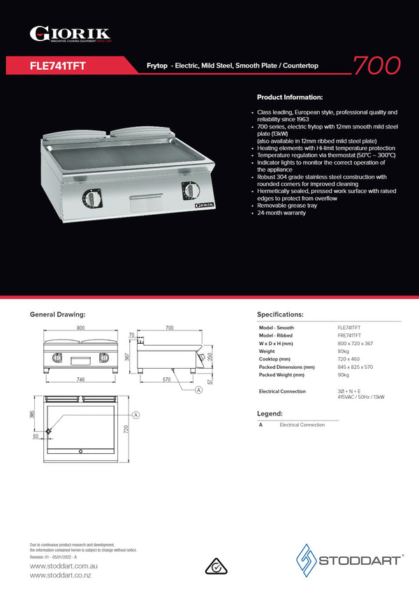 Giorik FRE741TFT - Griddle