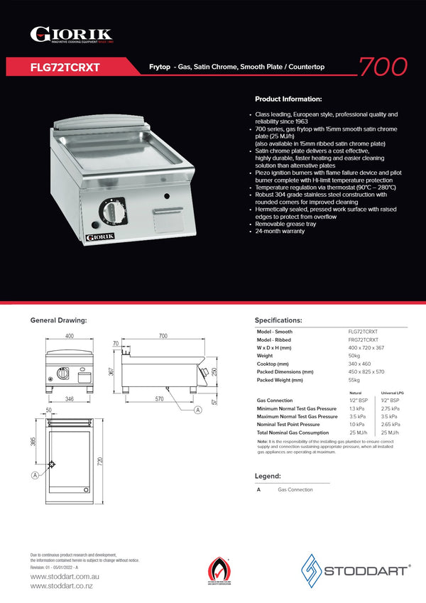 Giorik FRG72TCRXT - Griddle