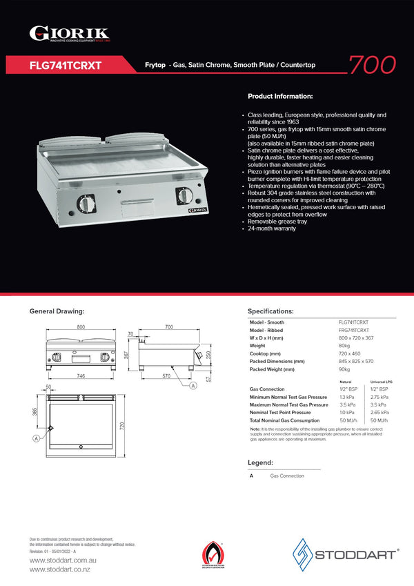Giorik FRG741TCRXT - Griddle