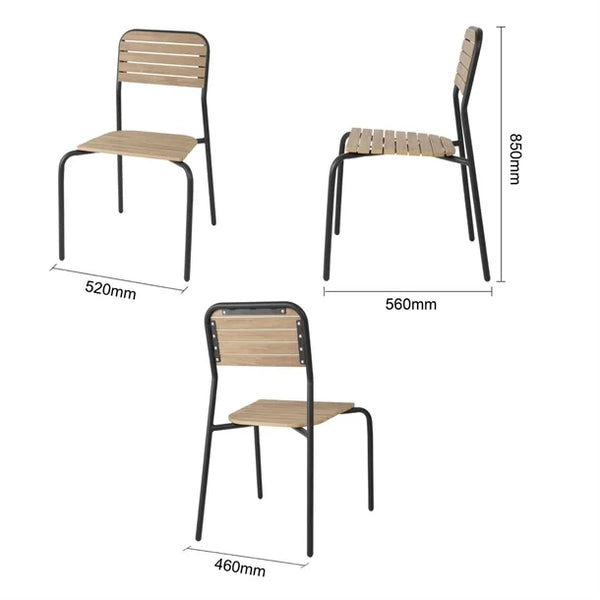 Bolero FU537 - Four Santorini Wood Effect Outdoor Chairs