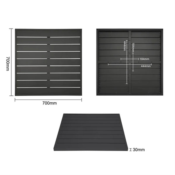 Bolero FW599 - Black Square Aluminium Table Top 700mm