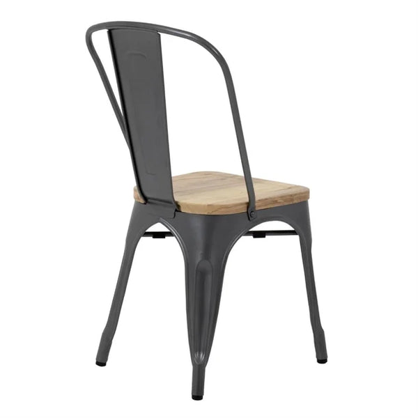 Bolero GG708 - Four Steel Dining Side Chairs with Wooden Seat Pads