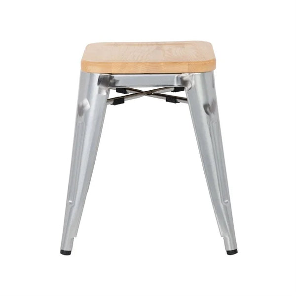 Bolero GM634 - Four Bistro Low Stools with Wooden Seat Pads