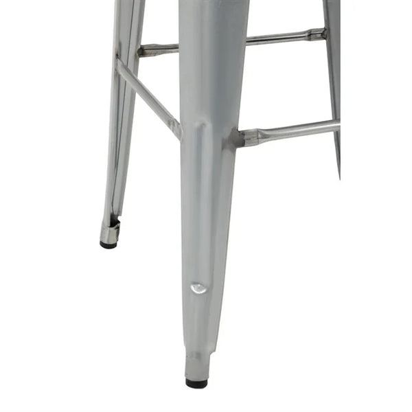 Bolero GM638 - Four Bistro High Stools with Wooden Seat Pads