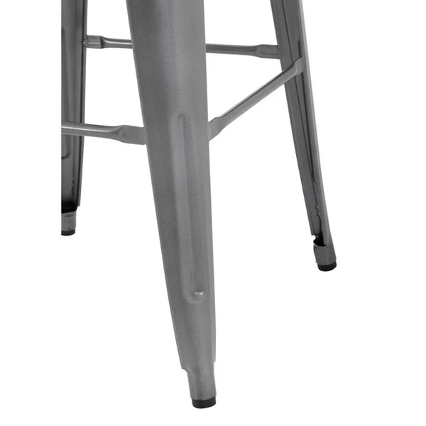 Bolero GM639 - Four Bistro High Stools with Wooden Seat Pads