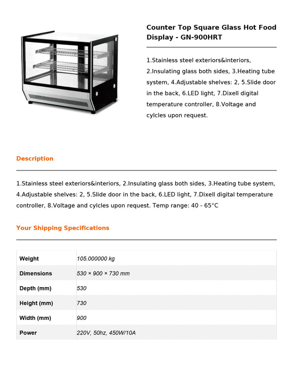 Bonvue GN-900HRT - Hot Food Display