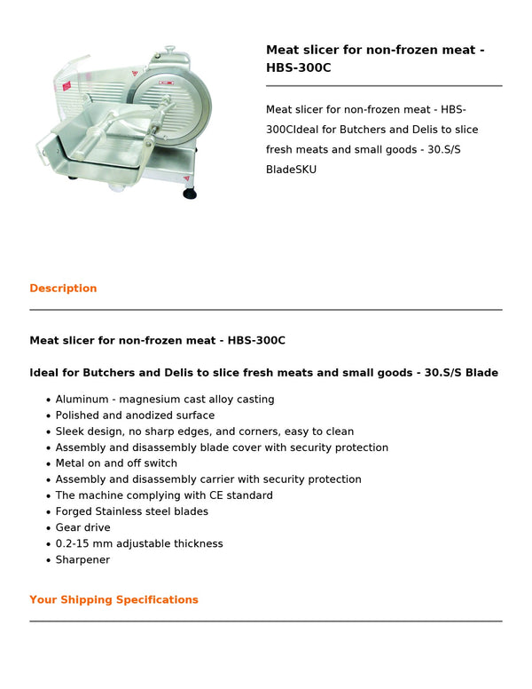Yasaki HBS-300C - Meat Slicer