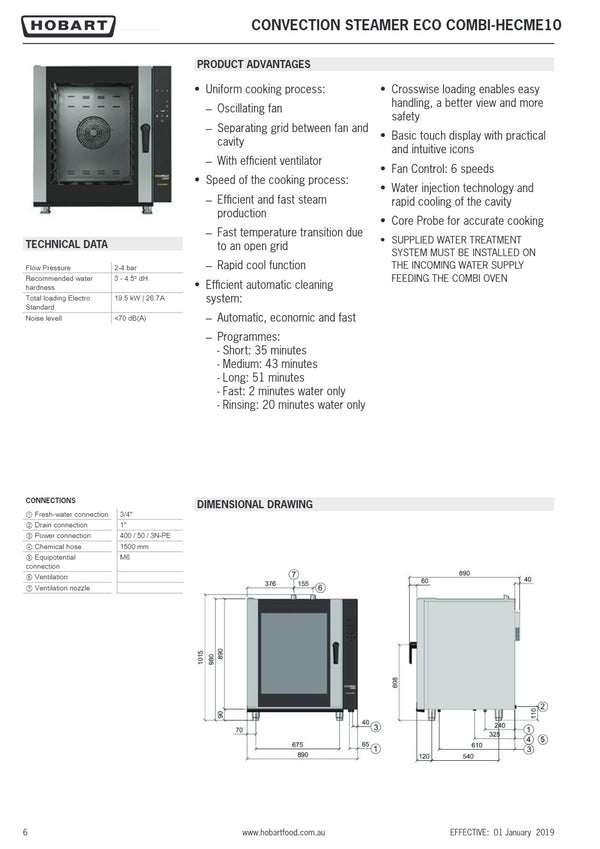 Hobart ECOMAX HECME10 - Combi Oven