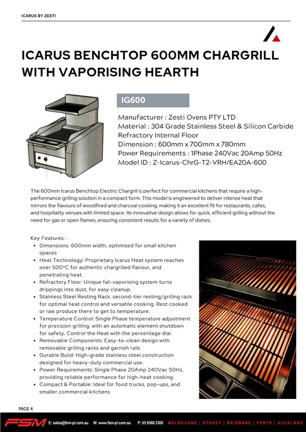 Icarus IG600 - Electric Char Grill