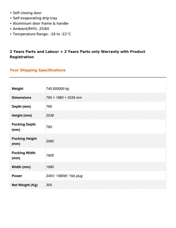 Thermaster LG-1500BGBMF - Upright Freezer