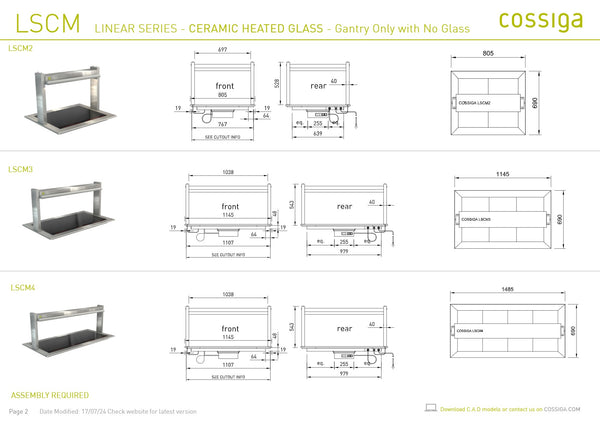 Cossiga Linear Series LSCM4 - Ceramic Hotplate