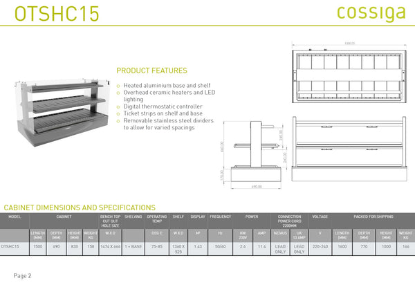 Cossiga OTSHC15 - Heated Display