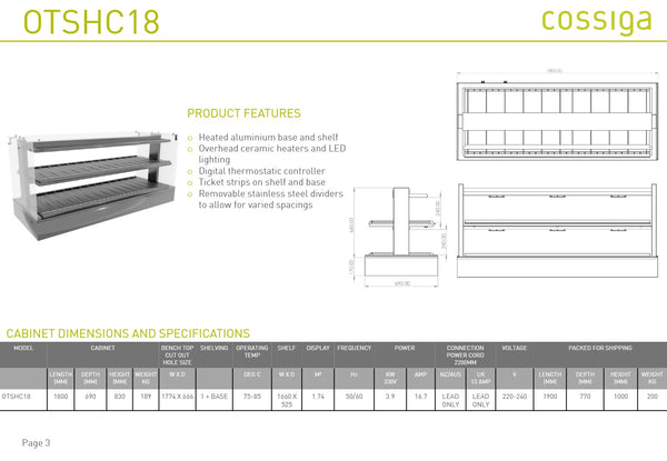 Cossiga OTSHC18 - Heated Display