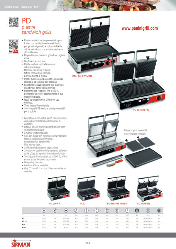 Sirman S34A3661102SI PD LR - Panini Grill