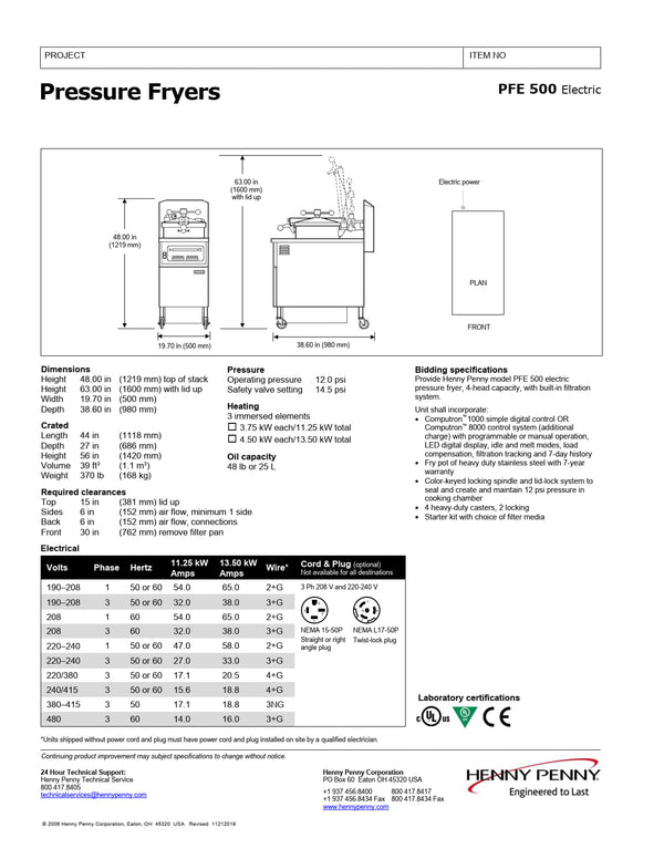 Henny Penny PFE 500 - Pressure Fryer