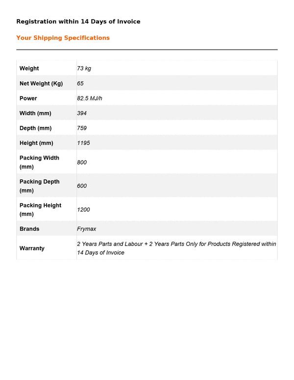 Frymax RC300EULPG - Fryer