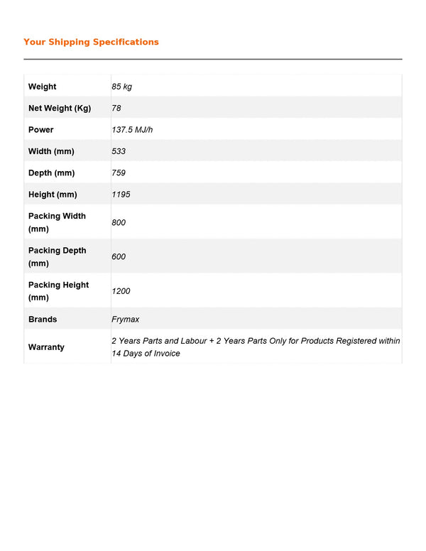 Frymax RC500ELPG - Fryer